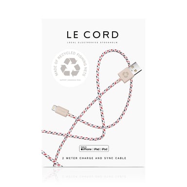Cable Lightning para iPhone Spirale - 2 metros - Fabricado con redes de pesca recicladas