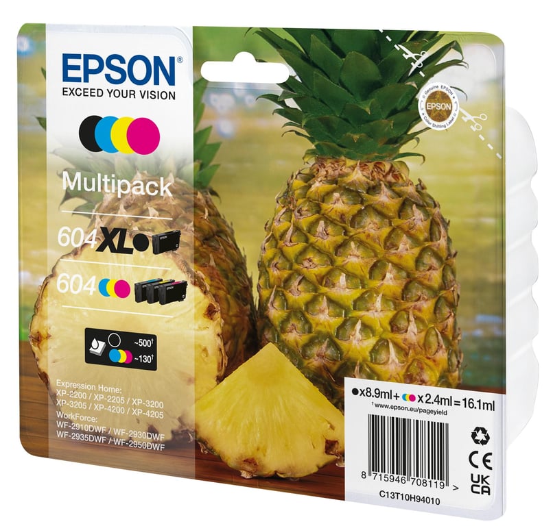 Epson 604XL cartuccia d'inchiostro 4 pz Originale Resa elevata XL Nero Ciano Magenta Giallo (Epson 604XL Multipack - 4 pakker - XL) - Neuf