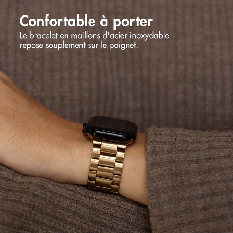 imoshion Bracelet en acier pour Apple Watch Series 1 á 9 / SE 384041 mm | Series 10 42 mm / Dorée Neuf - vue 9