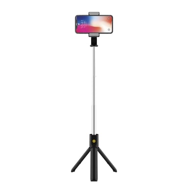 Ksix Palo de selfie, Trípode extensible 70cm, Control Remoto Bluetooth, Rotación 360º, Negro