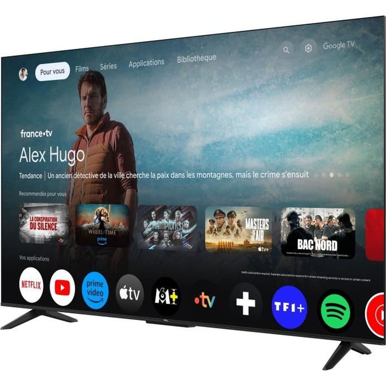 TCL 55T69C 55" 140 cm QLED Direct LED TV 4K HDR TV Smart Google TV Dolby Vision & Atmos Game Master Motion Clarity Compatible Google Assistant & Alexa - vue 5