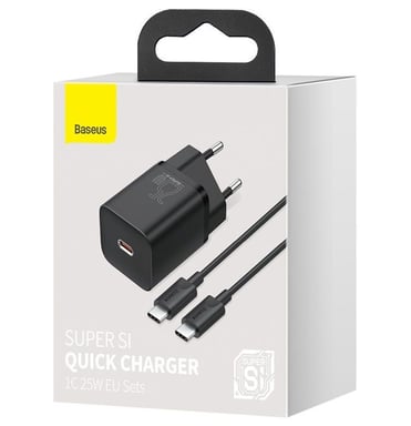Baseus TZCCSUP-L01 chargeur d'appareils mobiles Smartphone Noir Secteur, USB Charge rapide Intérieure