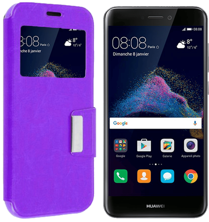 Etui Folio compatible Violet Huawei P8 Lite 2017