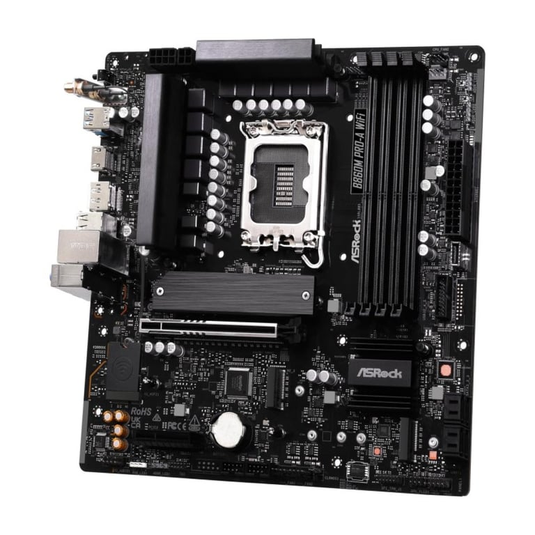 Asrock B860M PRO A WIFI Intel B860 1851 Micro ATX 4 DDR5 HDMI DP Wi Fi 6E 2.5G LAN 3x .2 Neuf - vue 3
