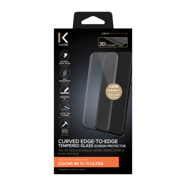 Protezione dello schermo in vetro temperato da bordo a bordo per Xiaomi Mi 11/11 Ultra, nero