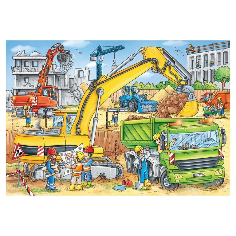 Coffret de Puzzles 2x24 pièces - Aventures sur le chantier pour enfants - Neuf