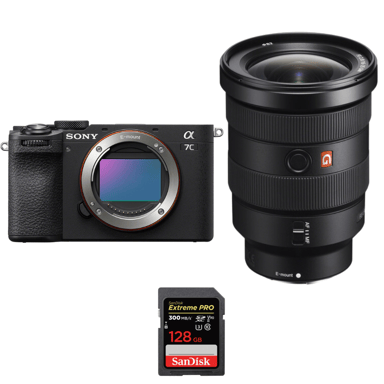 Appareil photo hybride Sony A7C II Noir + FE 16-35mm f/2.8 GM + 1 SanDisk 128GB Extreme PRO UHS-II + Ebook ''20 astuces pour des images qui claquent''