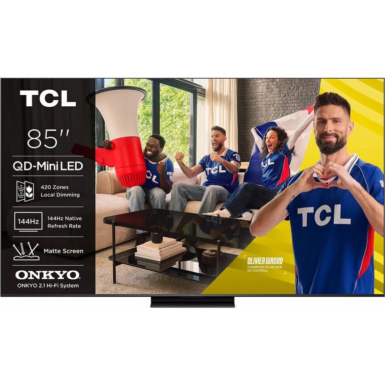 TV QD Mini LED TCL 85C69K PRO 2026 85 pouces 216 cm - vue 3