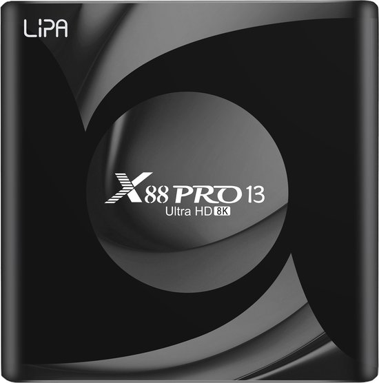 Lipa X88 Pro 13 Android Tv Box 4 Android 13 Lecteur multimédia pour TV Streamer multimédia Boîtier TV Android Neuf