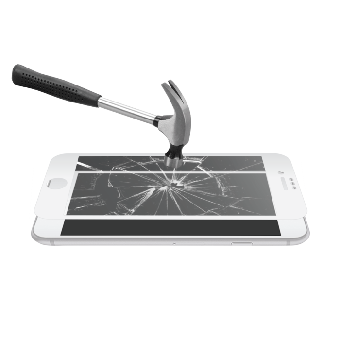 Protector de pantalla de cristal templado de borde a borde para Apple iPhone 6/6s/7/8, Blanco