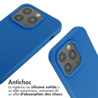 imoshion Coque en silicone avec cordon pour Apple iPhone 14 Pro - Bleu