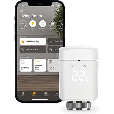 Válvula de radiador inteligente EVE THERMO: tecnología HomeKit de Apple y programas autónomos Bluetooth Thread.