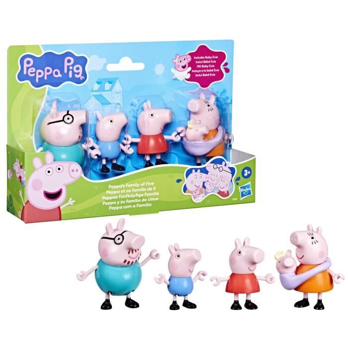 Peppa Pig Peppa et sa famille de 5, coffret de figurines, jouets préscolaires pour filles et garçons, des 3 ans - Neuf