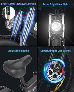 Vélo électrique pliant Ridstar H26 Pro 26'' Moteur 1500W Batterie 48V 23Ah