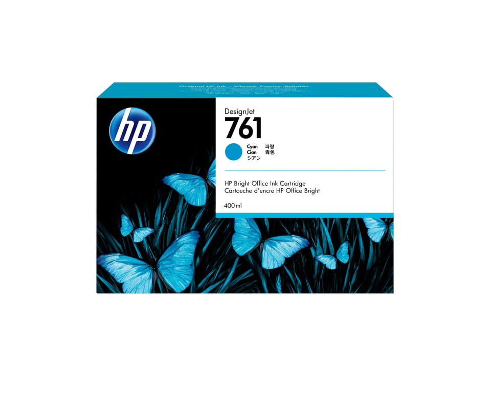 HP 761 - 400 ml - cyan - original - DesignJet - cartouche d'encre - pour DesignJet T7100, T7200, T7200 Production Printer - Neuf