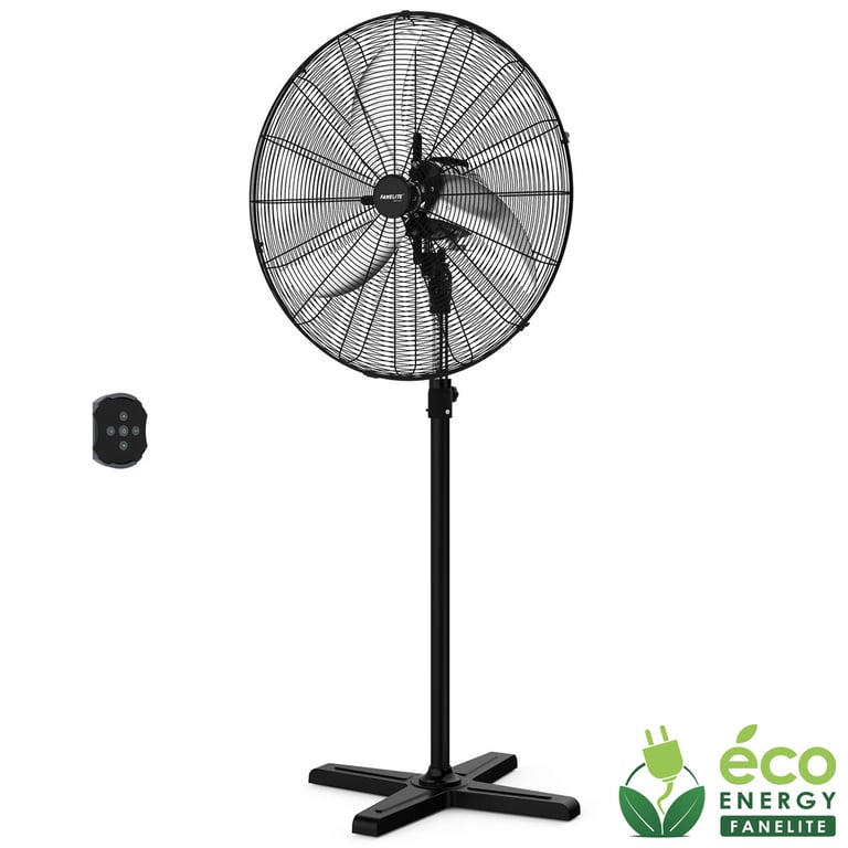 Fanelite - Ventilateur sur pied FS65-DC - Moteur DC - Hélice 65 cm - 6 vitesses - Hauteur ajustable - Professionnel - Très fort débit d'air - Neuf