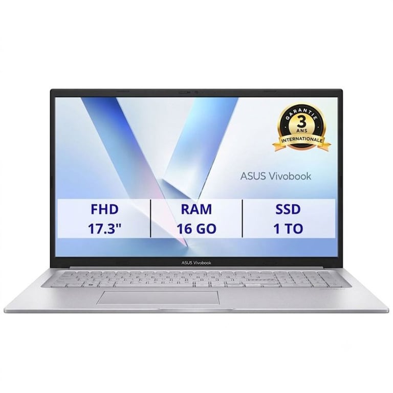 PC Portable ASUS VivoBook 17 X1704 Sans Windows 17.3 FHD Intel Core 7 RAM SSD - vue 2
