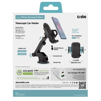 Supporto telescopico per auto con ventosa - SBS