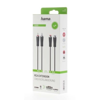 Hama 00205095 cavo audio 5 m 2 x RCA Nero