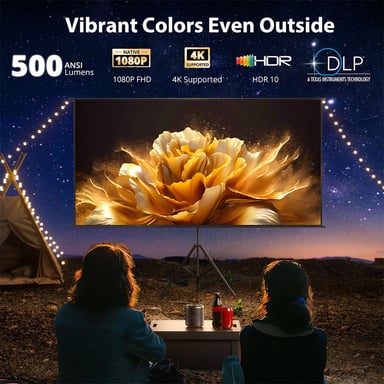 Vidéoprojecteur ETOE E3 Pro avec Google TV, 600 ANSI, 1080P Natif, Décodage 4K, Mise au point Automatique et Correction Keystone, Wi-Fi Double Bande et Audio 20W - Prise EU