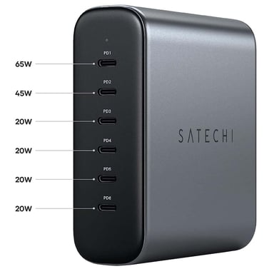 Chargeur 200W USB-C 6-port PD GaN Gris foncé