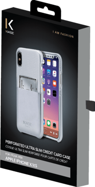 Custodia ultra sottile con carta di credito perforata per Apple iPhone X/XS, argento