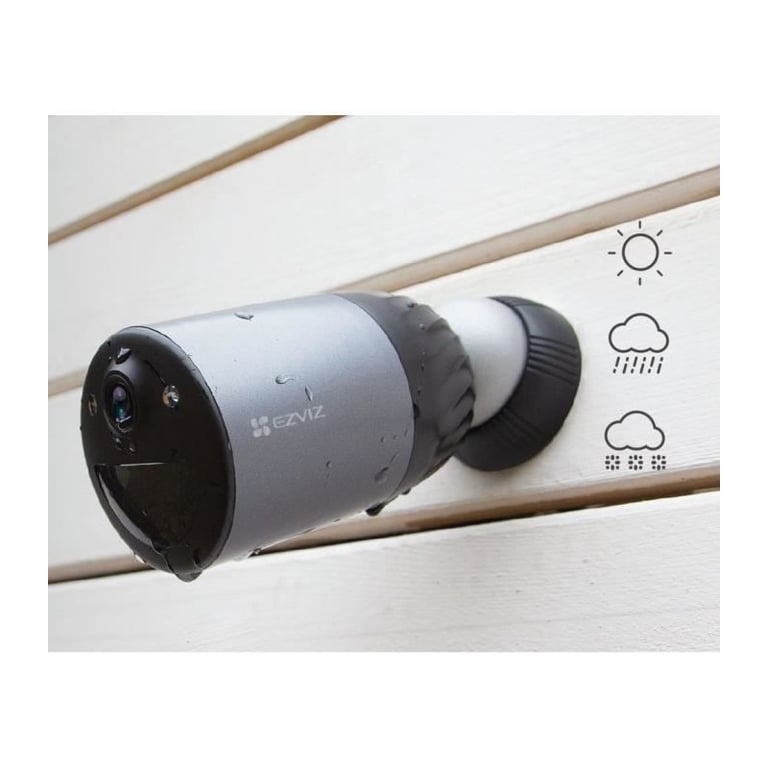 EZVIZ Camera Wifi Extérieure BC1C 2K PLUS sur Batterie 10 400mAH IP66 4MP Vision nocture couleur protection sirene et flash eMMC + Panneau solaire Neuf - vue 2