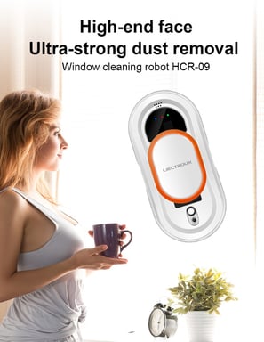 Robot Nettoyeur de Fenêtres LIECTROUX HCR-09, Aspiration 2800Pa, 3 Modes Auto, Torsion Double Disque, Moteur Sans Balais Japonais & Protection UPS