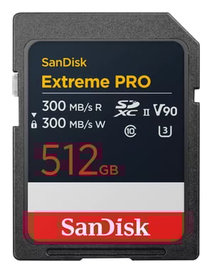 SanDisk Extreme PRO 512 GB SDXC UHS-II Classe 10 (SanDisk Extreme Pro - flashhukommelses)