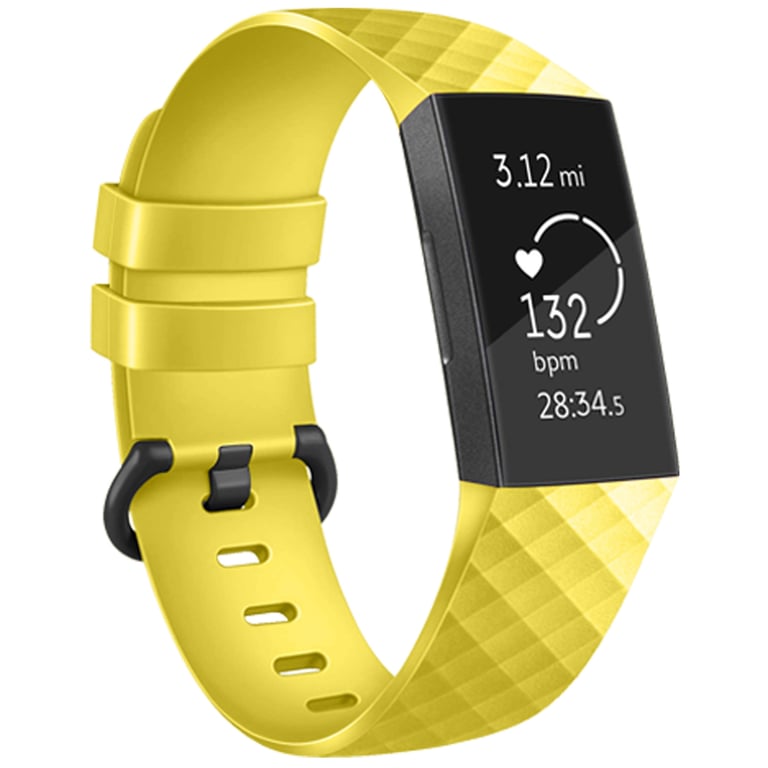 imoshion Bracelet silicone pour Fitbit Charge 3 / 4 - Jaune - Neuf
