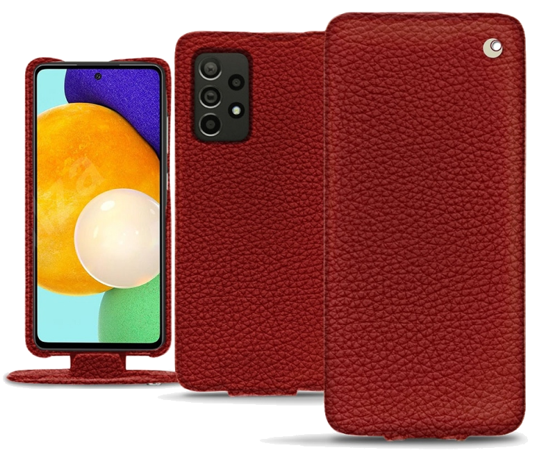 Housse cuir Samsung Galaxy A52 - Rabat verticalRouge