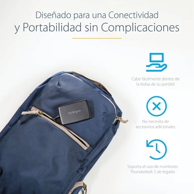 STARTECH.COM Adaptador Thunderbolt 3 a Thunderbolt - Windows y Mac - M / F - Negro