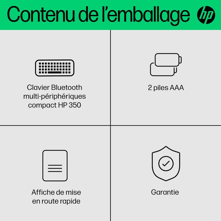 HP Clavier Bluetooth multi-périphériques compact 350 - Neuf