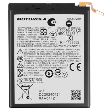 Batterie Principale pour Motorola Moto Razr 50 4200mAh QR31 Original Noir