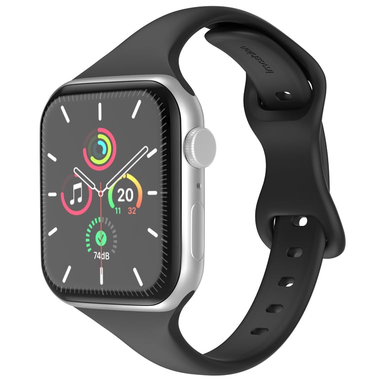 imoshion Bracelet slim en silicone pour Apple Watch Series 1 t/m 9 / SE (38/40/41 mm) | Series 10 / 11 (42 mm) - Noir - Neuf
