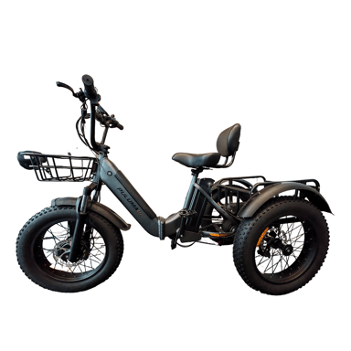 Triciclo elettrico cargo PULUMA SL001 a doppio motore, doppia batteria 48V 27Ah, 7 velocità con freni idraulici
