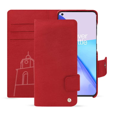 Funda de piel OnePlus 11 - Solapa billetera - Rojo - Piel lisa de primera calidad