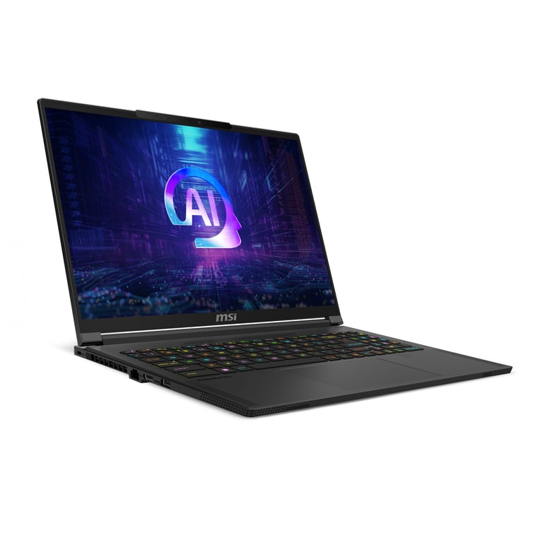 MSI Stealth A16 AI+ A3XWIG 043 AMD Ryzen AI 9 HX 370 Ordinateur portable 40 6 cm 16 Quad HD+ LPDDR5x SDRAM SSD NVIDIA GeForce RTX 5080 Wi Fi 7 802.11be Windows 11 Home Neuf - vue 3