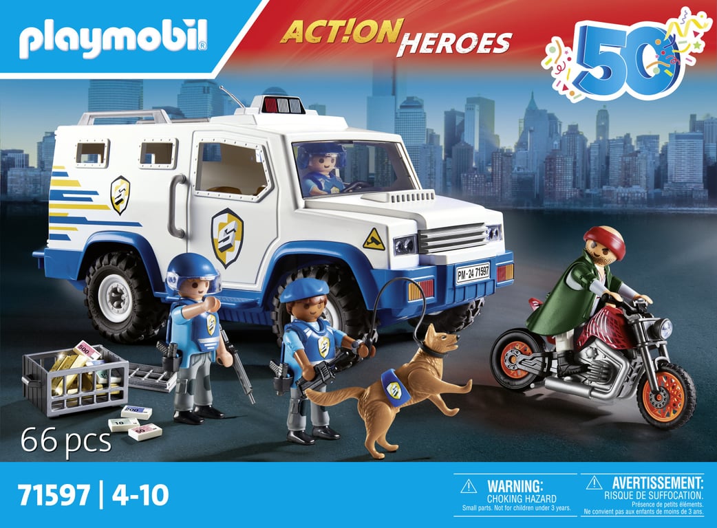 Playmobil Fourgon blindé avec convoyeurs de fonds Neuf - vue 2