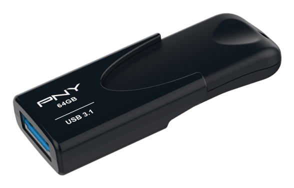 PNY Attaché 4 lecteur USB flash 64 Go USB Type-A 3.2 Gen 1 (3.1 Gen 1) Noir - Neuf
