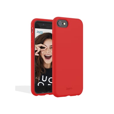 JAYM - Coque Silicone Premium Rouge pour Apple iPhone 7 / 8 / SE 2020 -100% Silicone et Microfibre - Renforcée et Ultra Doux