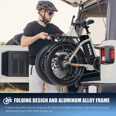 VITILAN U3 Bicicletta elettrica per adulti 20 pollici Fat Tire Ebikes Bicicletta elettrica pieghevole 750W, 48V 13Ah Step Thru E-Bike 7 velocità - Bianco