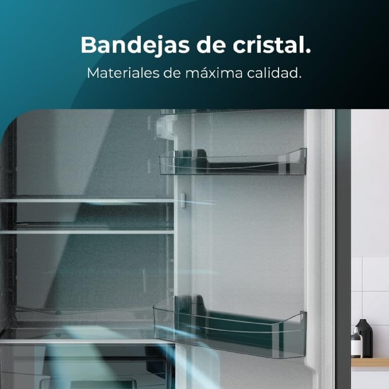 Cecotec Réfrigérateur 2 Portes Rétro de 215 Bolero CoolMarket 2D Origin 215 E. Hauteur 148 2 cm et 55 2 cm de large LED Poignée Chromée Étagères en Verre Contrôle de la Température - vue 2