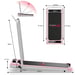 Tapis roulant Z3fs con motore brushless, velocità 1-6 km/h, inclinazione manuale del 5%, rosa, rattantree