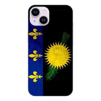 Coque en silicone - Compatible Apple iPhone 15 - design drapeau guadeloupe