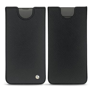 Pochette cuir Samsung Galaxy S10 -  - Noir - Cuir saffiano