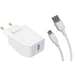 Muvit For Change Pack Chargeur Secteur 12W+Cable Usb C 1.2M Blanc
