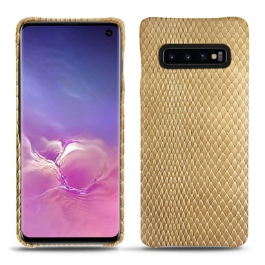Coque cuir Samsung Galaxy S10 -  - Beige - Cuir Abaca