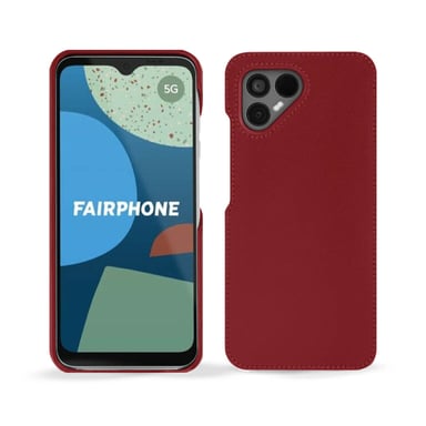 Coque cuir Fairphone 4 - Coque arrière - Rouge - Cuir lisse