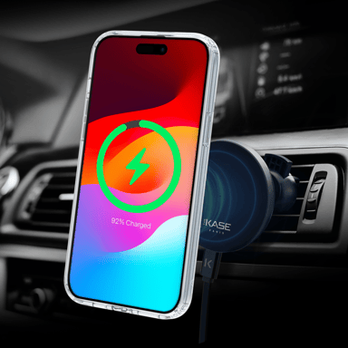 Custodia antiurto magnetica invisibile antibatterica per Apple iPhone 15 Plus, trasparente